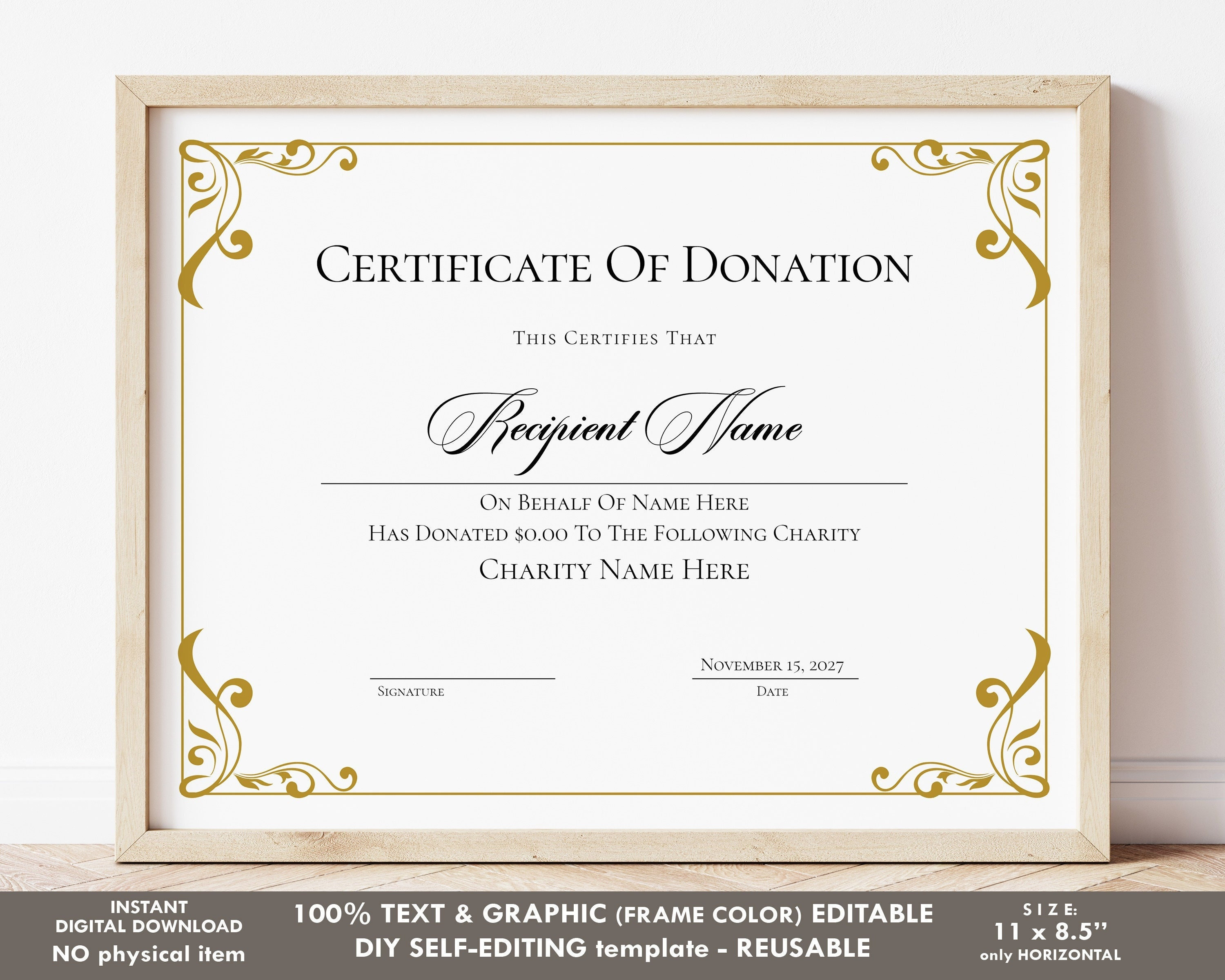Donation Gift Certificate Template Donation Gift Certificate Template