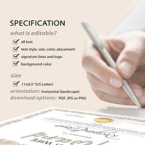 Best Wife Certificate Award Template Editable Printable Best - Etsy