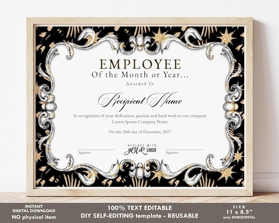 Star Of The Month Certificate Template