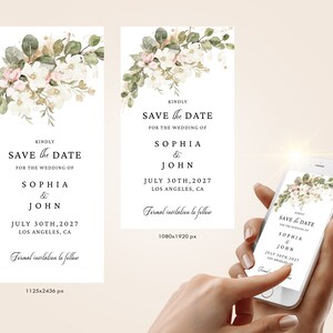 Electronic Save the Date Template, Editable Digital Invite Wedding ...