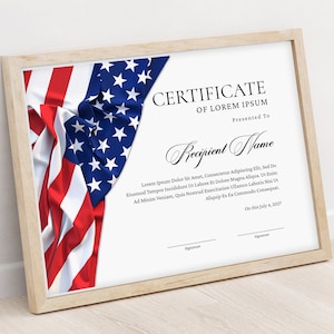 Veteran's Certificate of Appreciation Template Editable - Etsy