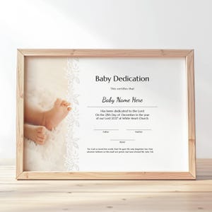 Baby Dedication Certificate Template Editable Child Dedication, Baby Christening Dedication, Printable Baptism Certificate Download Jet134