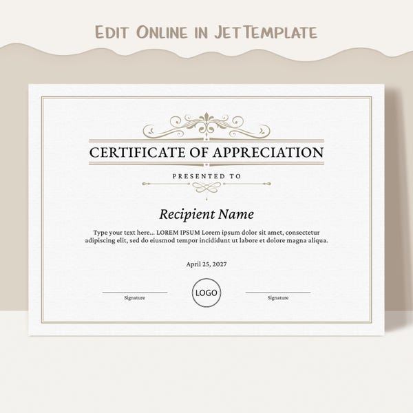 Certyfikat uznania Edytowalny wzór certyfikatu uznania za lata służby dla pracownika Nagroda firmy Bon upominkowy do pobrania 021