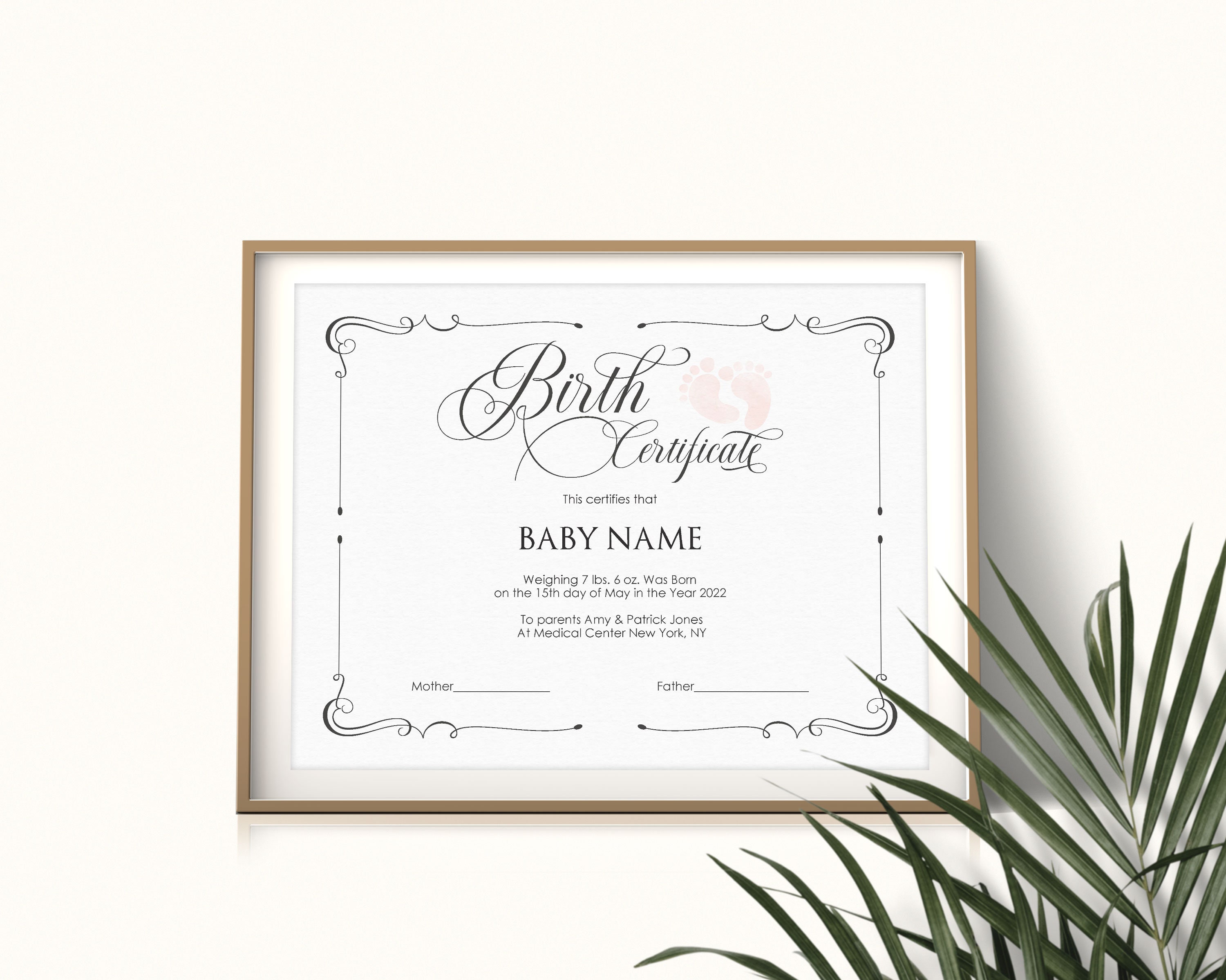 Girl Birth Certificate Template