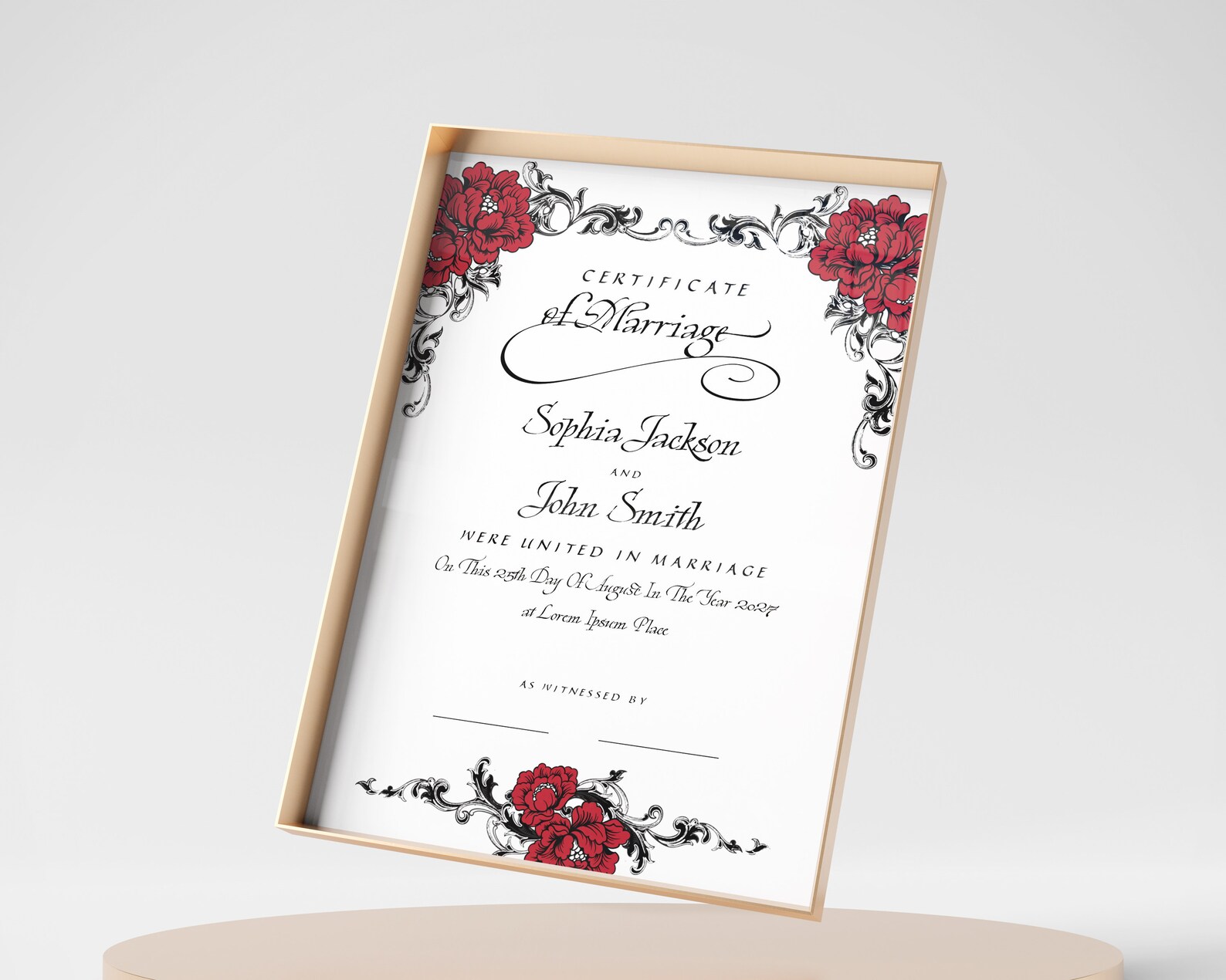 Gothic Wedding Editable Certificate Template Printable - Etsy