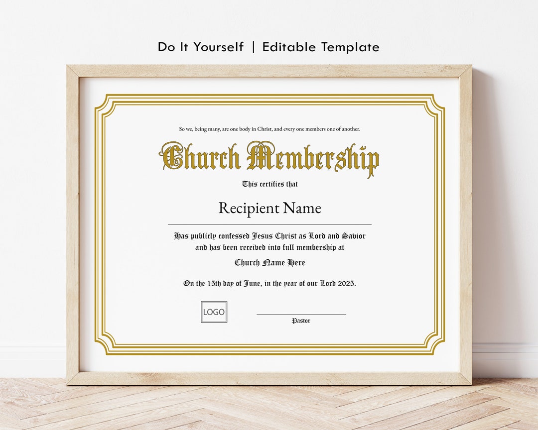 Church Membership Certificate Template, Printable Editable Certificate of Membership, New Members, Church Templates Download, Jet138 - Etsy church-membership-certificate-template-printable-editable-certificate-of-membership-new-members-church-templates-download-jet138-etsy