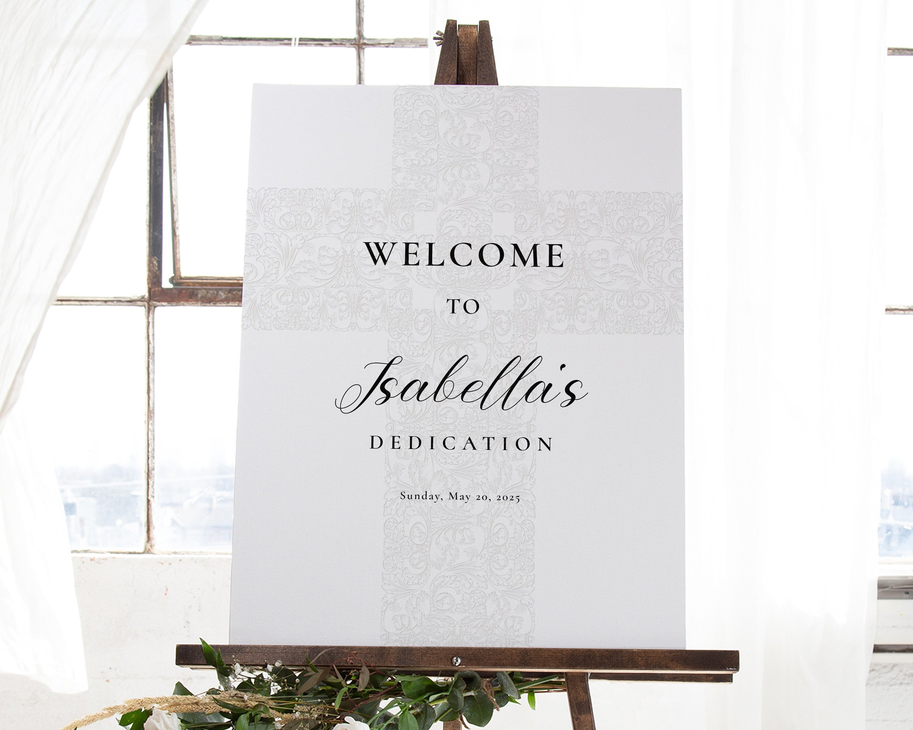 Dedication Message Frame Dedication Welcome Sign Template, Printable Large Dedication Sign ...