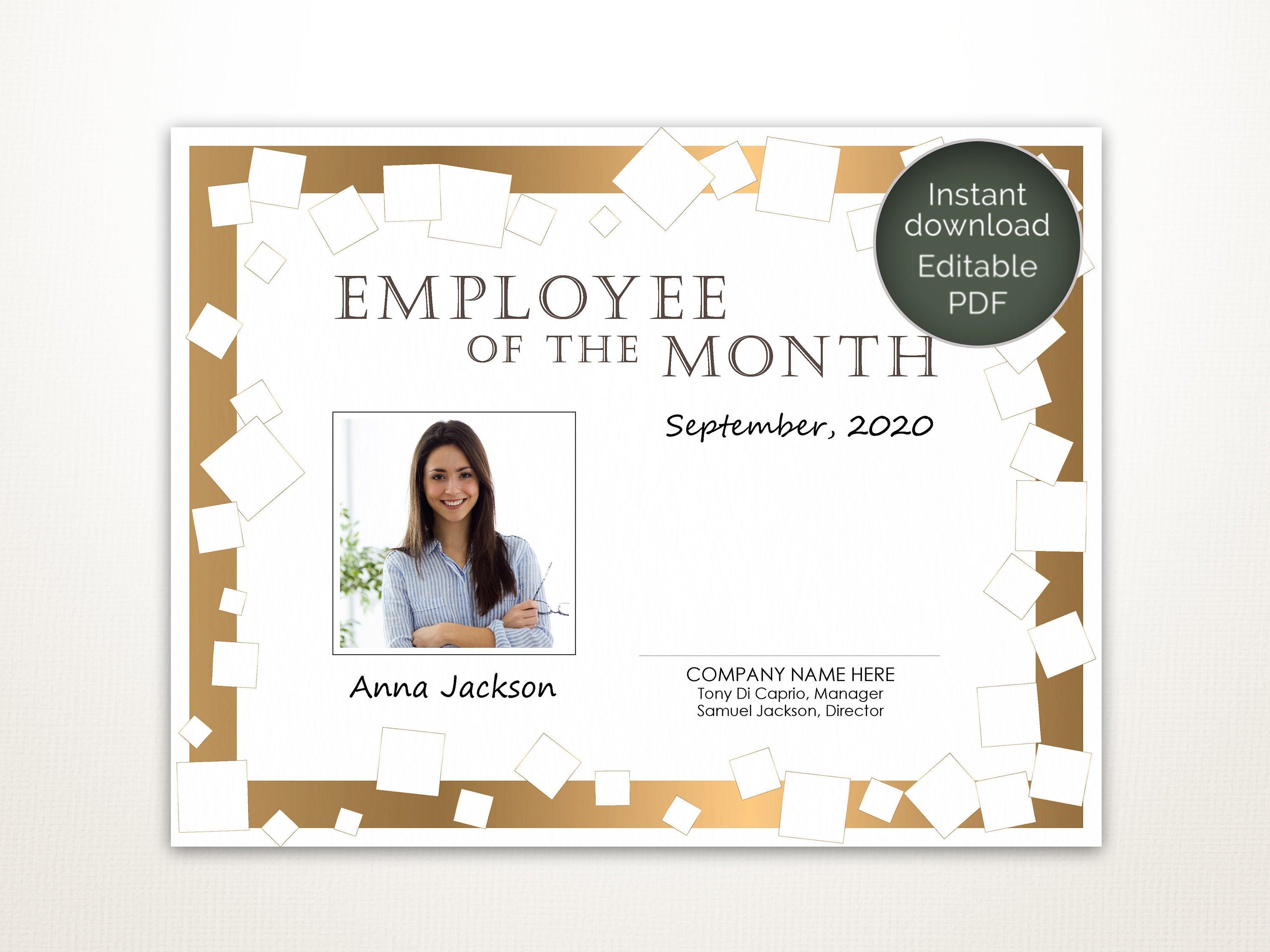 Editable Employee Of The Month Template Printable Employee Of The Month 