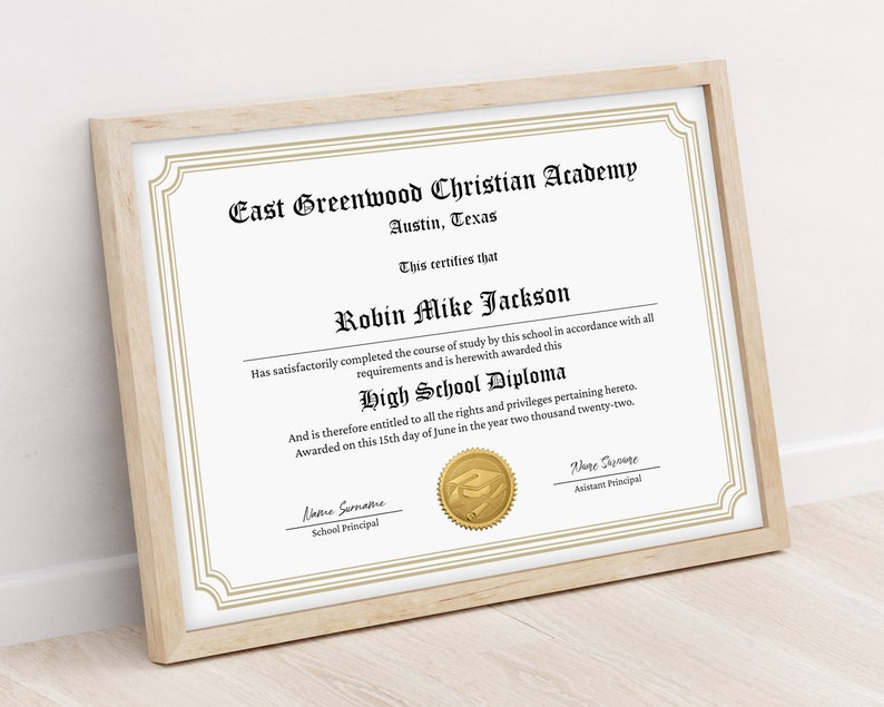 Editable Homeschool Diploma Template Printable Diploma | Etsy