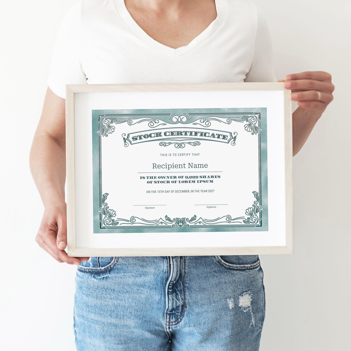 EDITABLE Stock Certificate Template, Printable Certificate of Stock ...