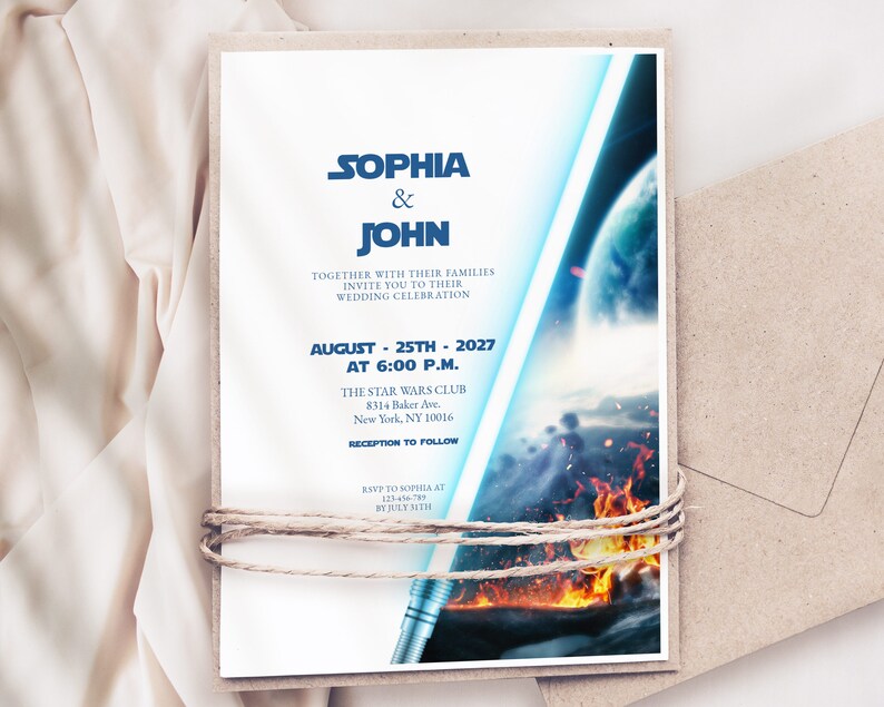 Star Wars Wedding Invitation Template Star Wars Invite Sci Fi - Etsy