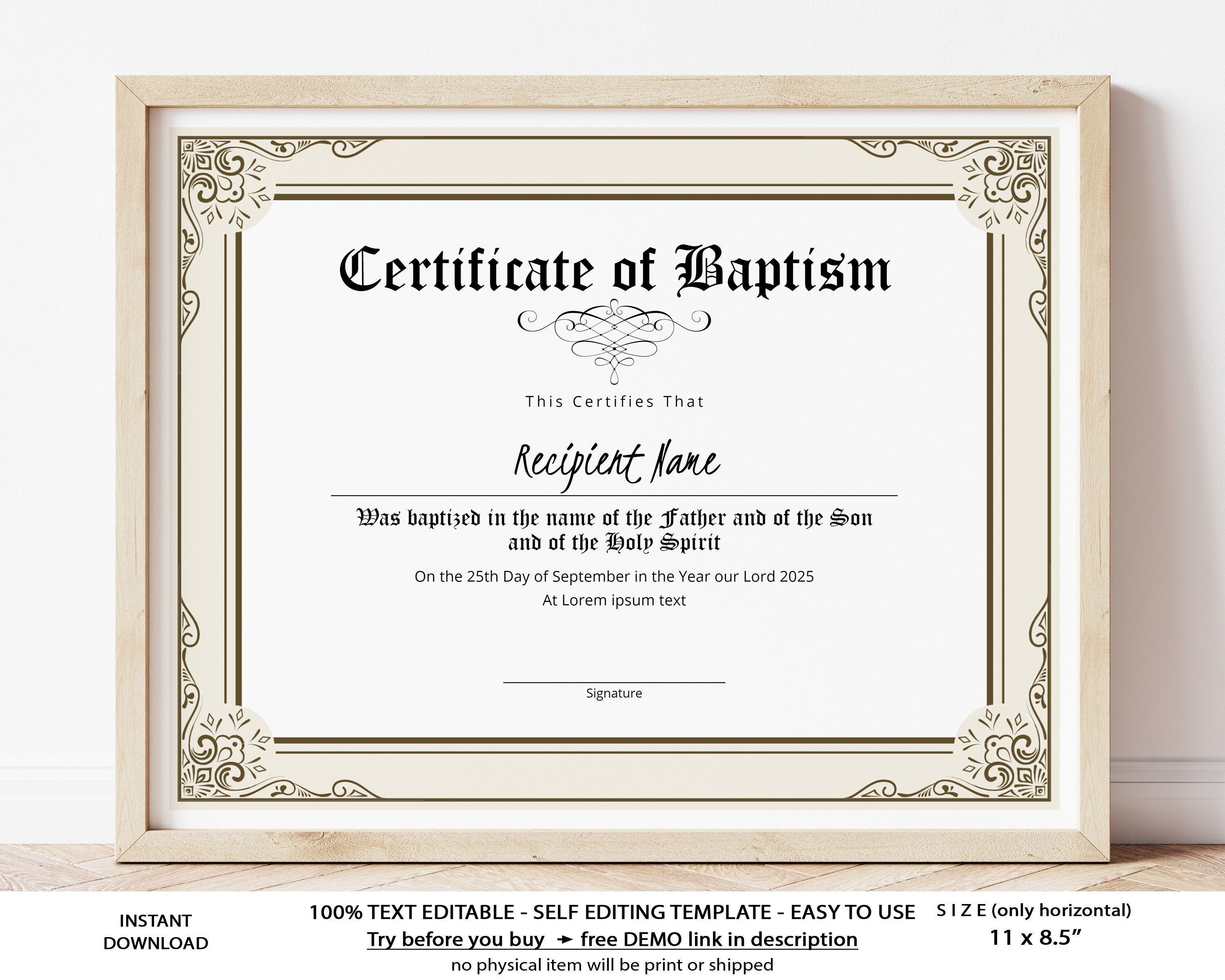 Baptism Certificate Template Free Baptism Certificate Template Free