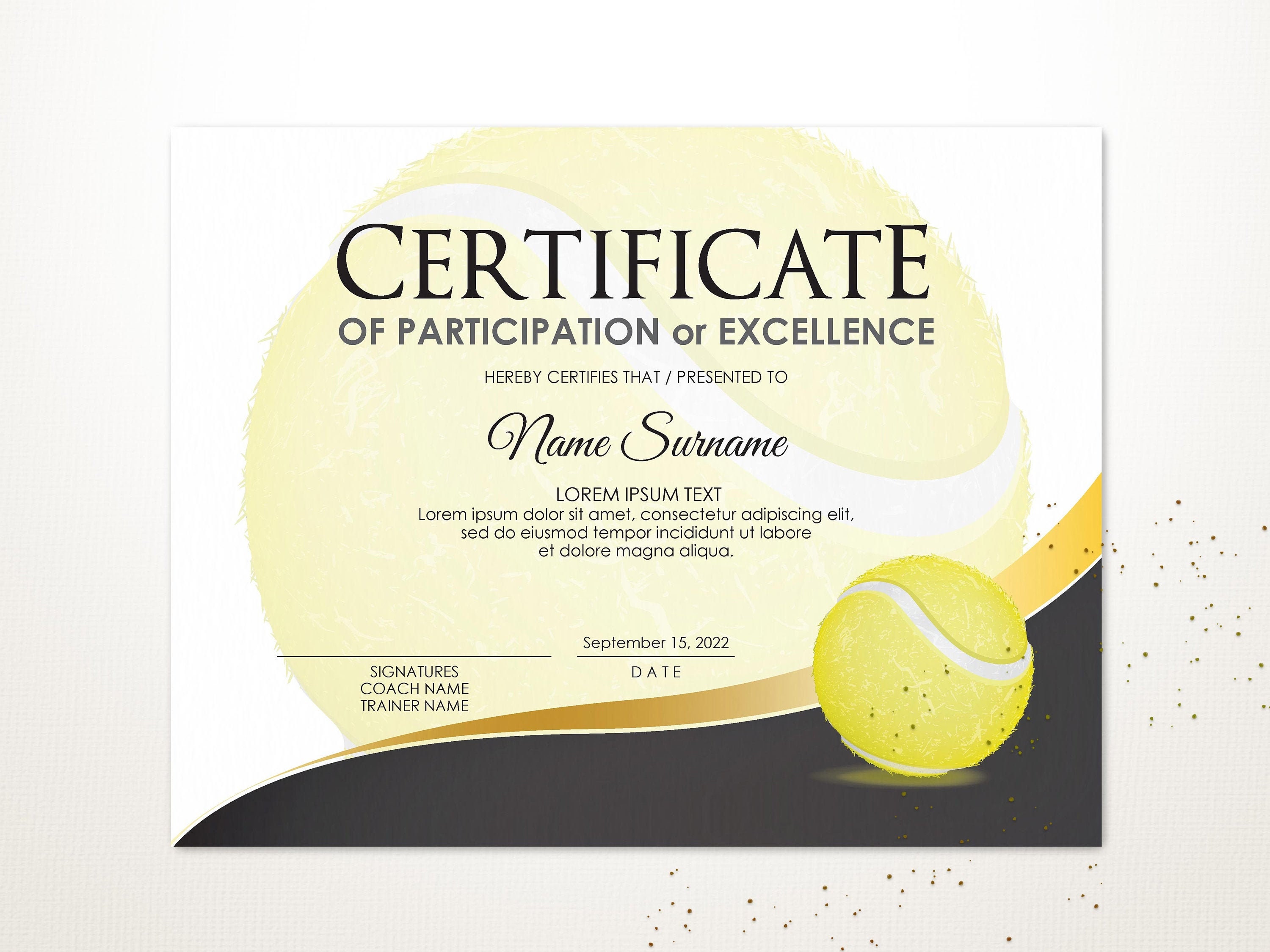 EDITABLE Tennis Zertifikat Vorlage, Sport Zertifikat Award, druckbare Sport  Zertifikate, Tennis Award, Instant Download Regarding Tennis Gift Certificate Template