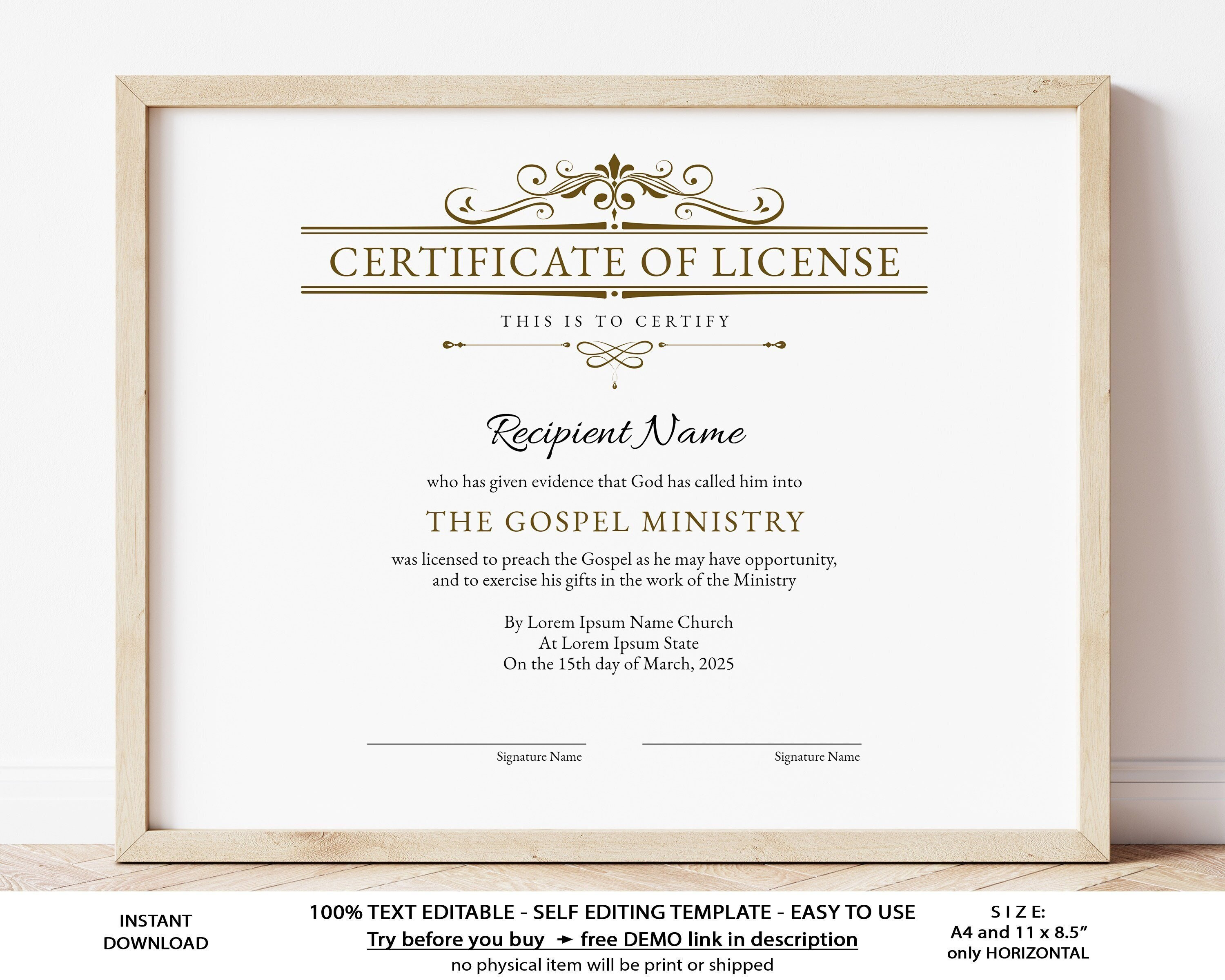 Minister License Id Card Template