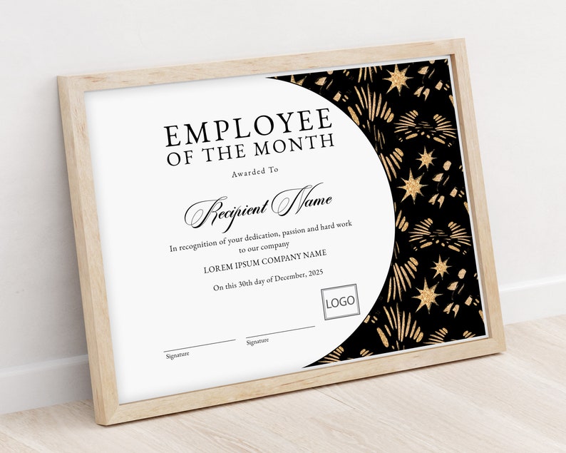 Printable Employee of the Month EDITABLE Template Employee - Etsy