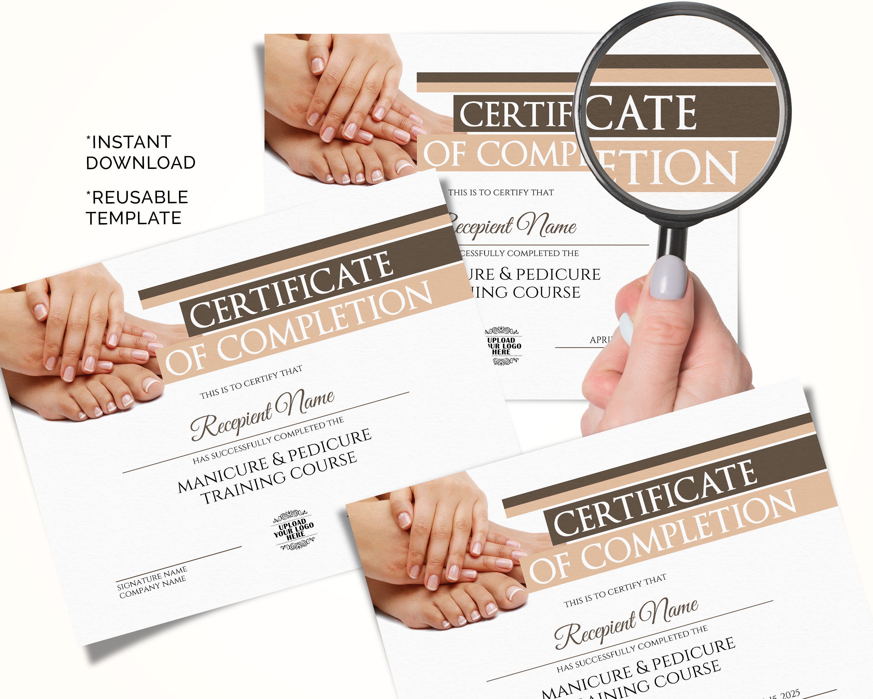 Manicure Pedicure Course Certificate of Completion Editable Etsy Manicure Pedicure Course Certificate of Completion Editable Etsy