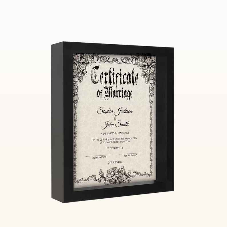 Gothic Wedding Editable Certificate Template Printable | Etsy