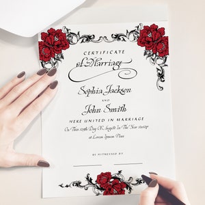 Gothic Wedding Editable Certificate Template Printable - Etsy