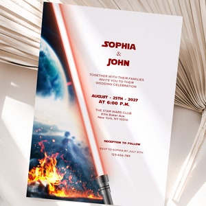 Star Wars Wedding Invitation Template, Star Wars Invite Sci Fi Wedding ...