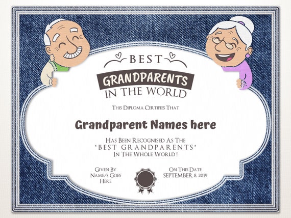 Download Best Grandparents In The World Gift For Grandparents Day Etsy