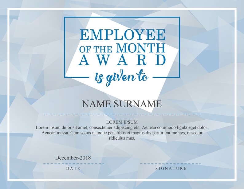 Worker of the Thirty day period Award EDITABLE FILLABLE Degree PDF Template Printable Prompt Obtain skuD020 graphic regarding Printable Employee of the Month Certificate identified as Staff of the Thirty day period Award EDITABLE FILLABLE Degree PDF Template Printable Fast Obtain skuD020