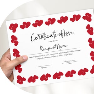 Image 3 for Love Certificate Templates