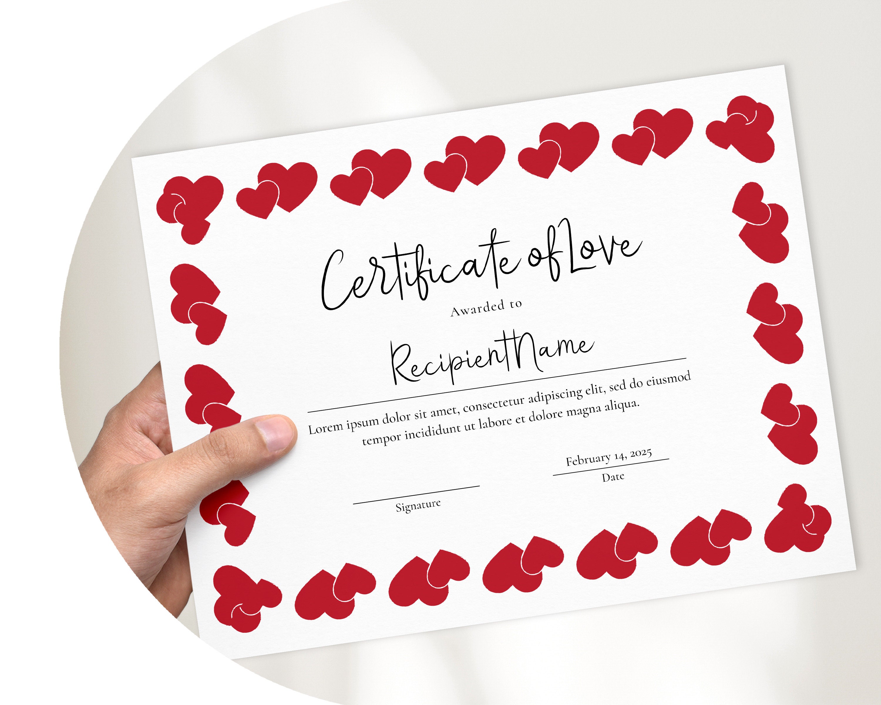 Personalized Valentines Day Spa Gift Certificate Template Editable