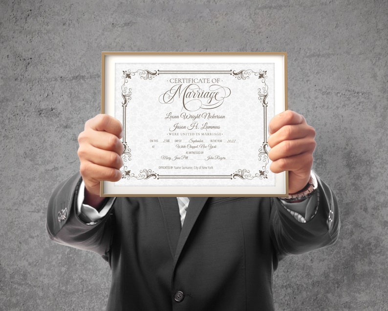 Bearbeitbare Hochzeit Zertifikat Vorlage druckbare Etsy