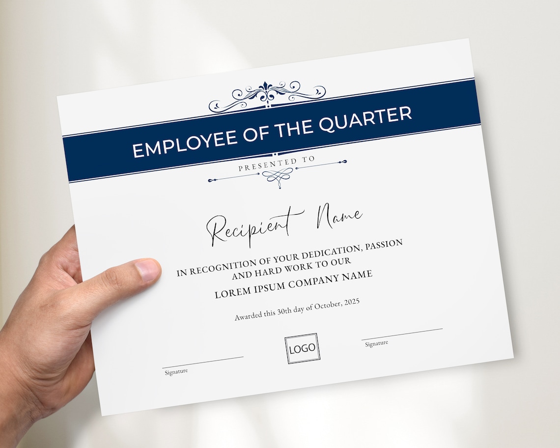 Editable Employee of the Quarter Certificate Template Etsy Editable Employee of the Quarter Certificate Template Etsy