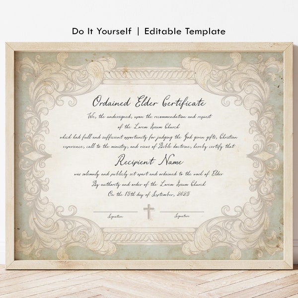 Elder Certificate Etsy