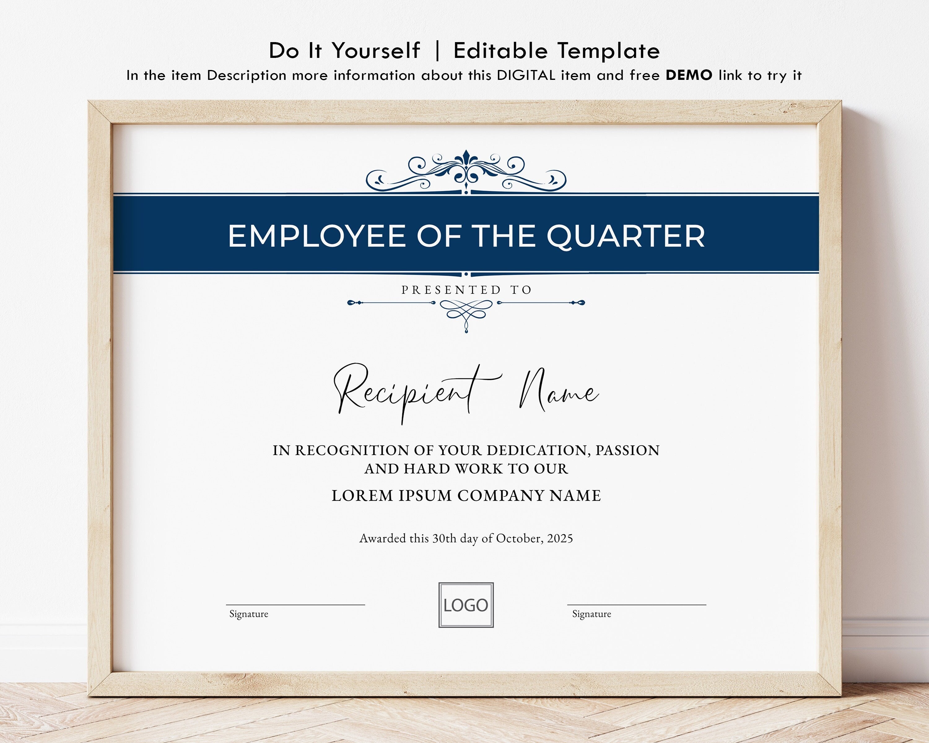 Employee Of The Quarter Certificate Template Employee Of The Quarter Certificate Template