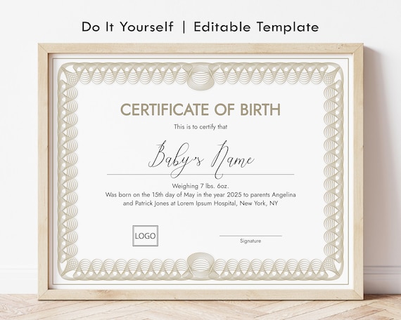 Birth Certificate Template Download