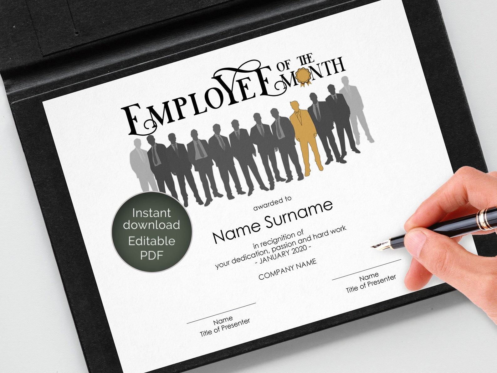 Employee of the Month EDITABLE Template Printable Award