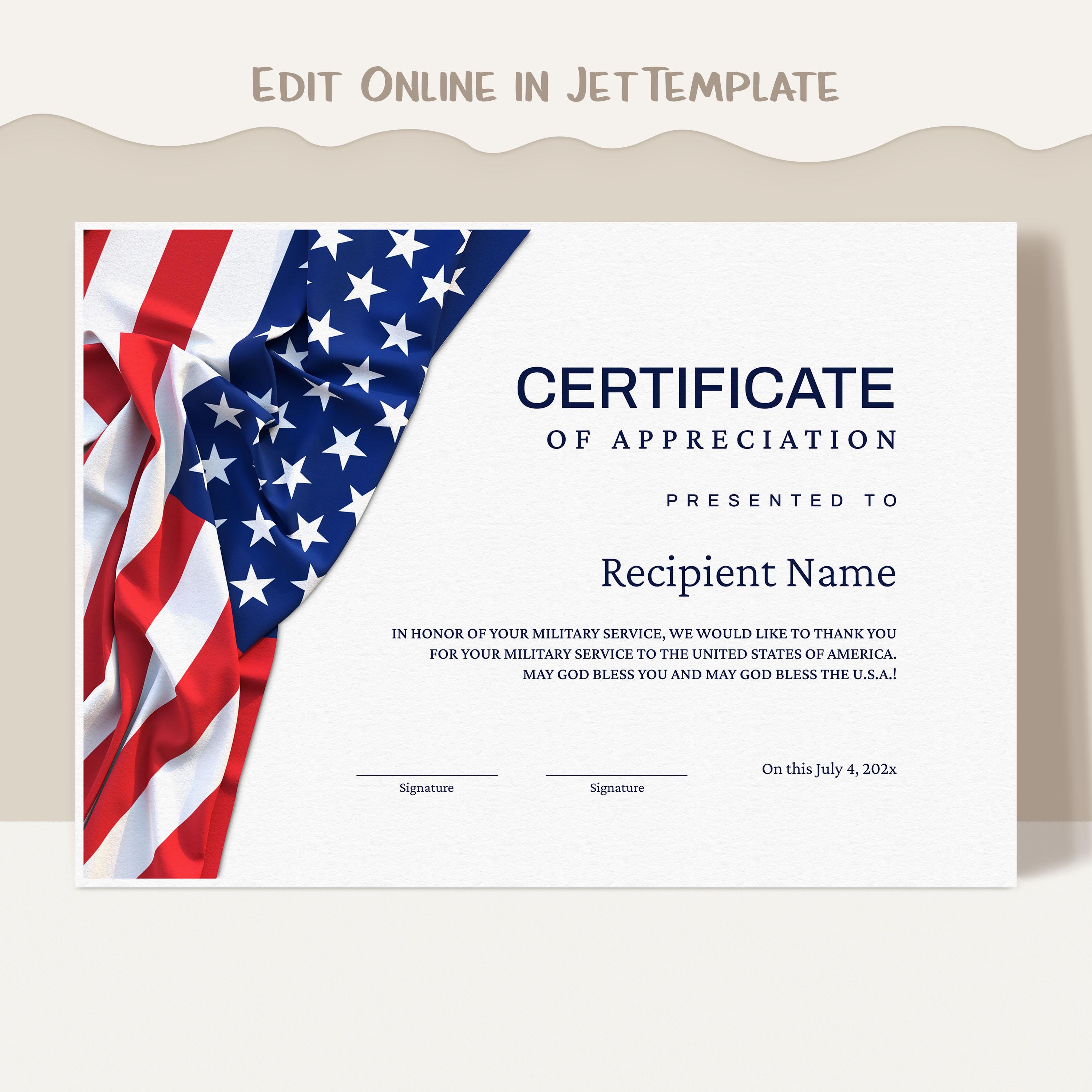 Flagcertifacte Example Retirement Flag Certificate Template