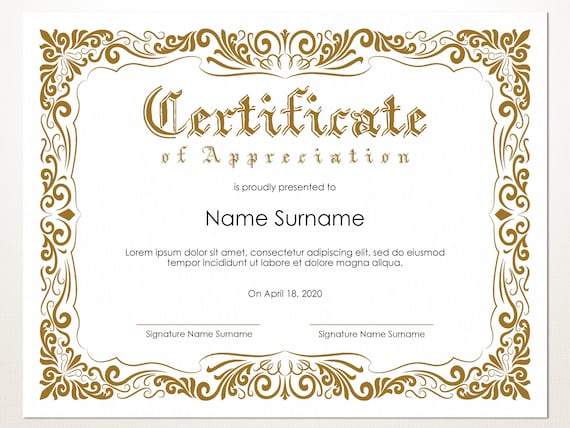 Blank Certificate Templates Free Download