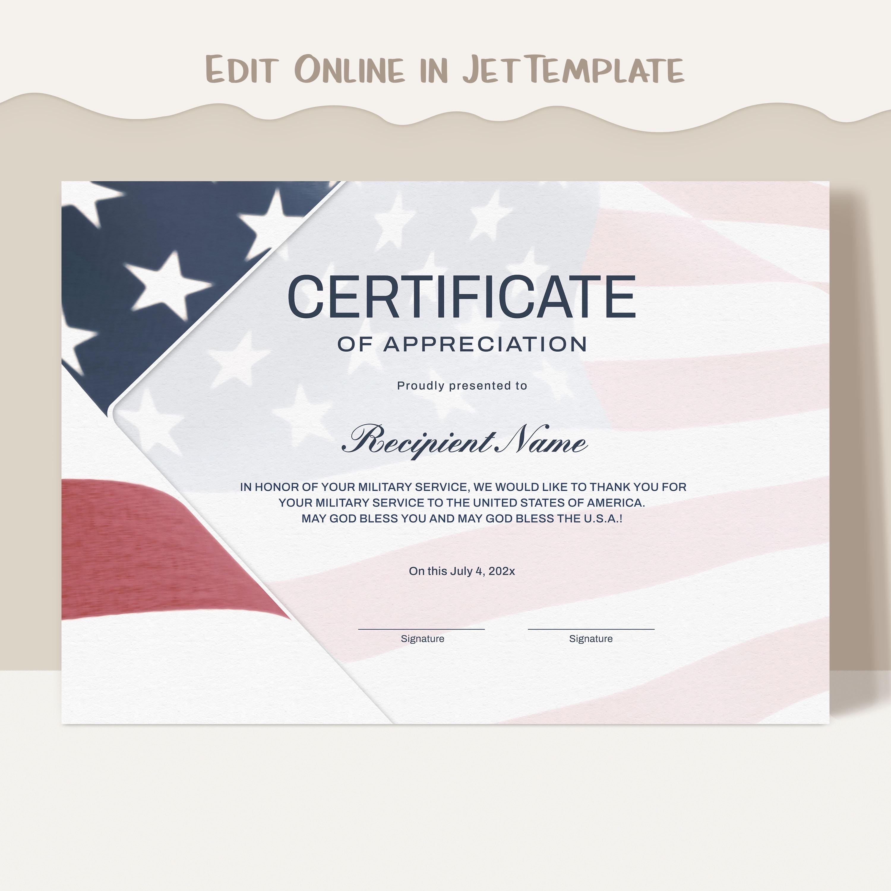 Flagcertifacte Example Retirement Flag Certificate Template