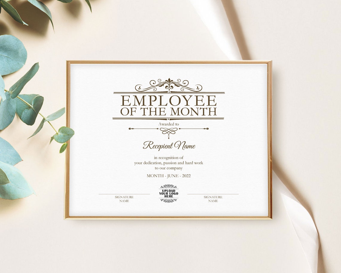 Printable Employee of the Month EDITABLE Template Employee of | Etsy