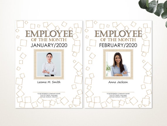 Employee Of The Month Template Editable Image Printable Etsy