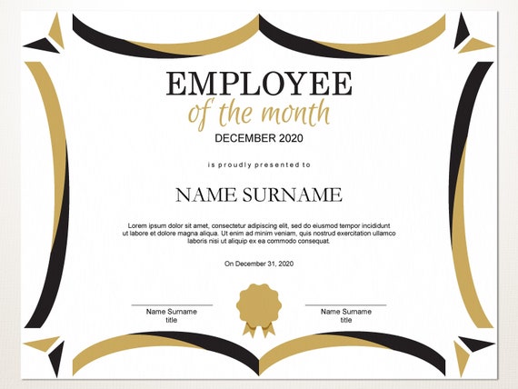 Employee of the month template collection