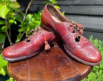 Vintage 1930s shoes chestnut brown size 4-4.5uk leather dance shoes