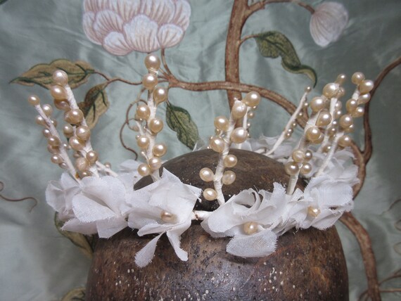 Vintage wax bridal crown, bridal tiara, wedding cr