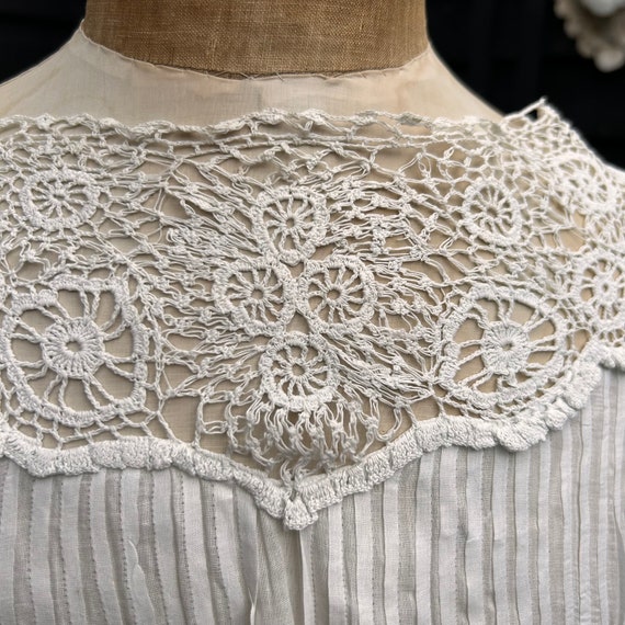 Antique corset cover blouse white cotton lace ver… - image 4