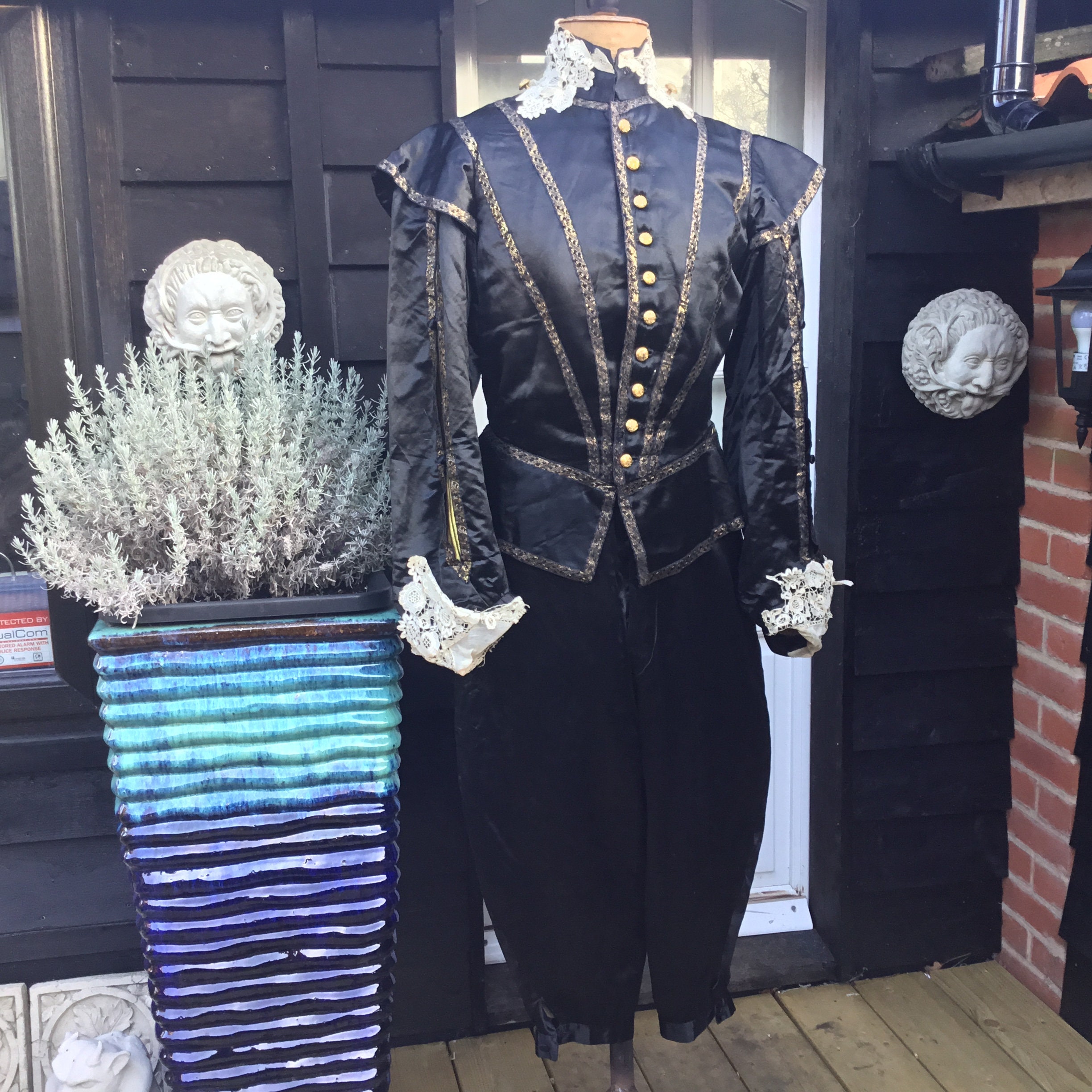 Image of Antique Edwardian Doublet & Breeches Dated 07 08 For Captain Jackson Military Parade Costume