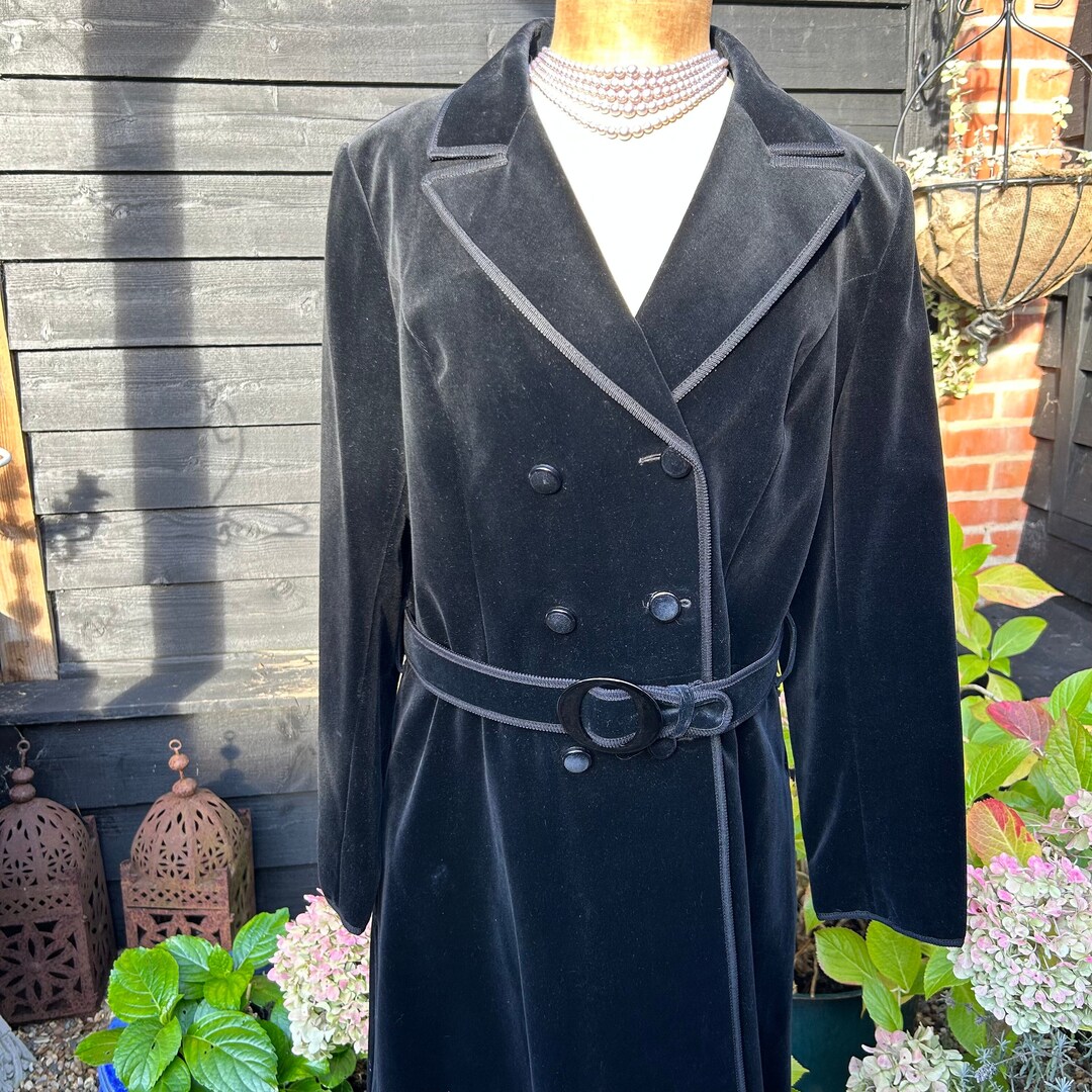 Velvet Long Coat - Velvet Carcoat - Burgundy Coat
