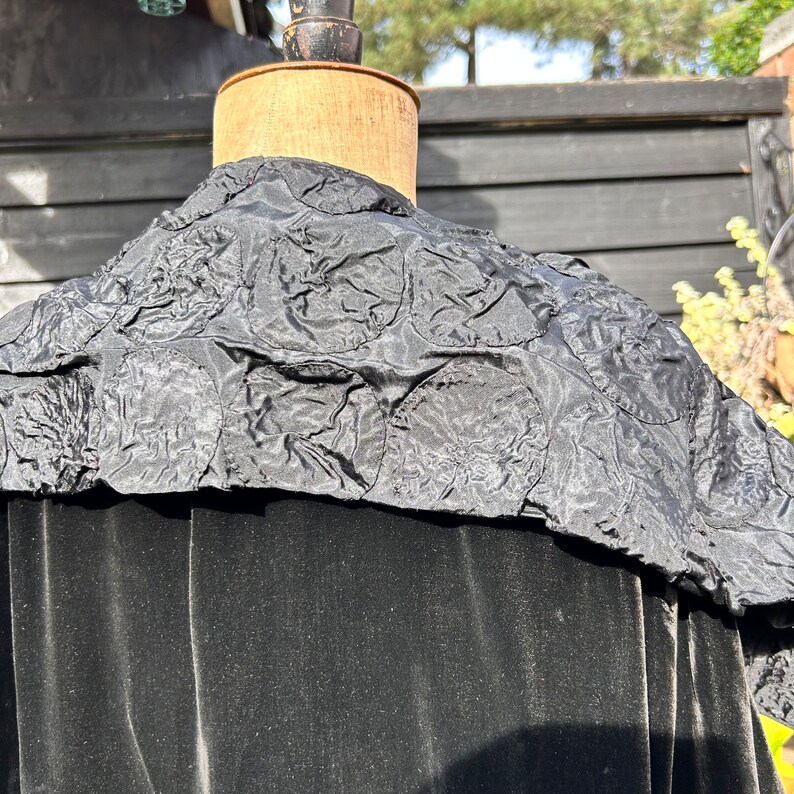 Puce Cape Antique Cape, Art Deco Black Velvet Cocoon Cape With Feature Collar - Etsy