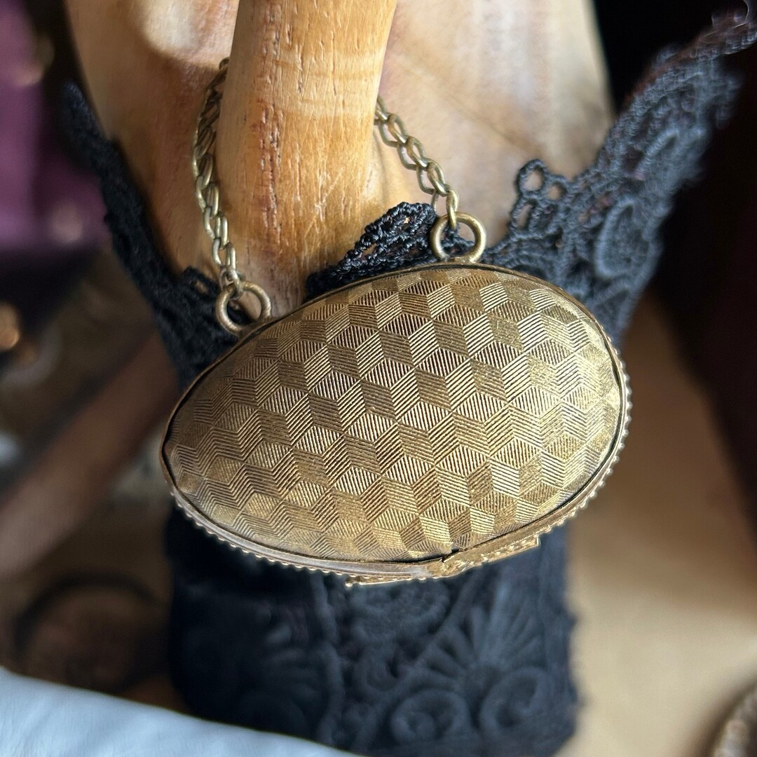 Antique Gilded Egg Shaped Thimble Holder & Silver Thimble Etsy