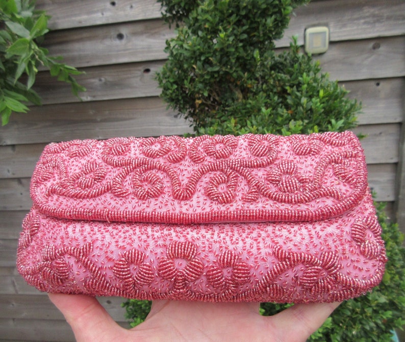 raspberry clutch bag