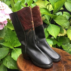 Antique Childs leather riding boots or hunt boots