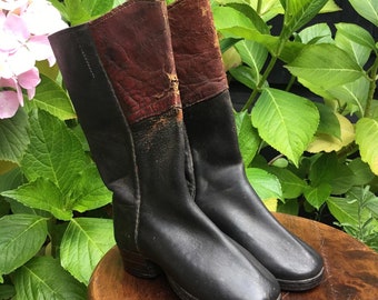 Antique Childs leather riding boots or hunt boots