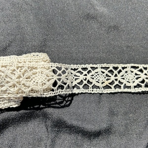 Antique vintage hand made crochet trim lace 2m 20cm length sewing projects crafting journals